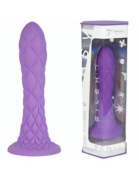 SILEXD - DREAMY DILDO FANTASY SKYSTAS SILIKONAS TERMOAKTYVUS VIOLETINIS 18,5 CM