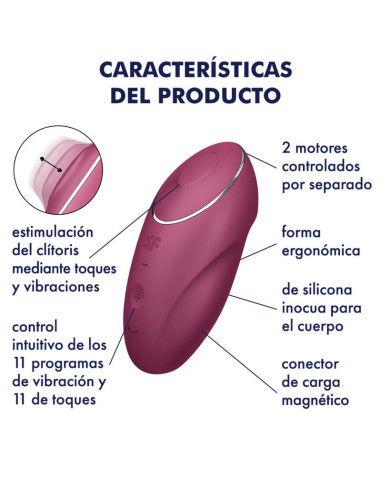 SATISFYER - TAP and CLIMAX 1 LAY-ON VIBRATOR RED