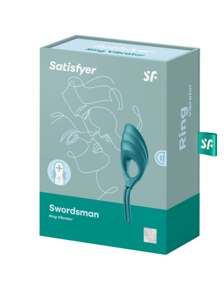 SATISFYER - SWORDSMAN ŽIEDO VIBRATORIUS ŽALIAS