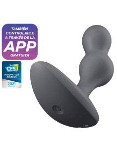 SATISFYER - DEEP DIVER VIBRATING PLUG APP GREY