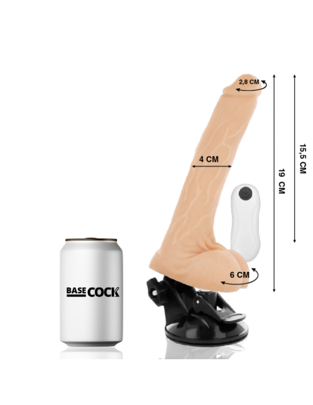 BASECOCK - REALISTIC VIBRATOR REMOTE CONTROL FLESH 19 CM -O- 4 CM