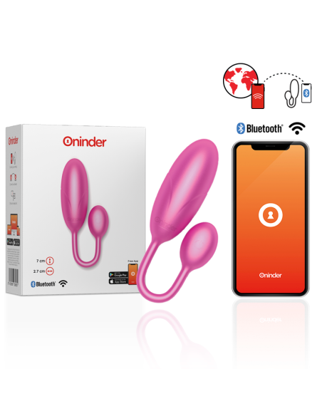 ONINDER - DENVER VIBRUOJAMAS KIAUŠINIS ROŽINIS 7 X 2,7 CM NEMOKAMA PROGRAMĖLĖ
