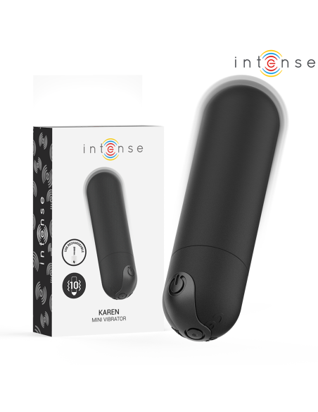 INTENSE - KAREN MINI ĮKROVIMAS VIBRUOJANČIA KULKA JUODA