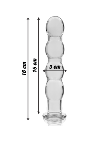NEBULA SERIES BY IBIZA – 10 modelio dildo, borosilikatinis stiklas, skaidrus, 16,5 cm, storis – 3,5 cm