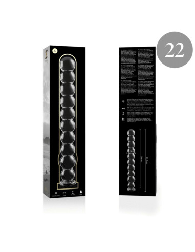 NEBULA SERIES BY IBIZA – 22 modelio dildo, borosilikatinis stiklas, skaidrus, 21,5 cm, 2,5 cm