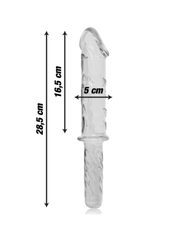 NEBULA SERIES BY IBIZA – 24 modelio dildo, borosilikatinis stiklas, skaidrus, 28,5 cm, skersmuo – 5 cm