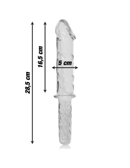 NEBULA SERIES BY IBIZA – 24 modelio dildo, borosilikatinis stiklas, skaidrus, 28,5 cm, skersmuo – 5 cm