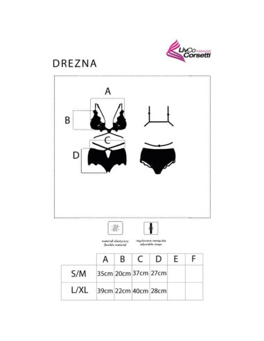 LIVCO CORSETTI FASHION - DREZNA LC 90733 LIEMENĖLĖ-KELNINĖLĖ JUODOS