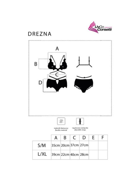 LIVCO CORSETTI FASHION - DREZNA LC 90733 LIEMENĖLĖ-KELNINĖLĖ JUODOS