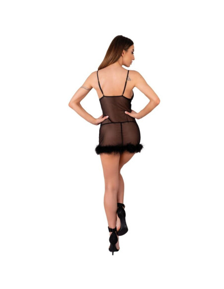 LIVCO CORSETTI FASHION - ZERUNAM SET BABYDOLL BLACK THONG