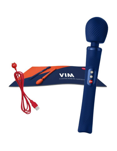 FUN FACTORY - VIM silikoninis įkraunamas vibruojantis svertinis vibruojantis lazdelė, vidurnakčio mėlyna