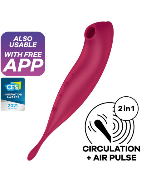SATISFYER – „TWIRLING PRO“ oro pulsacinis stimuliatorius ir vibratoriaus programėlė, raudona