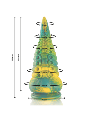 EPIC - CETUS GREEN čiuptuvinis dildo, didelis dydis