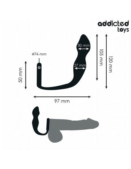 ADDICTED TOYS - ANALINIS KAIŠTIS SU ŽIEDU, SILIKONINIS, MODELIS 2