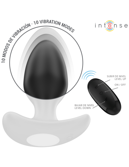 INTENSE - JOEY ANAL PLUG 10 VIBRACIJŲ JUODAS NUOTOLINIO VALDYMO PULTAS