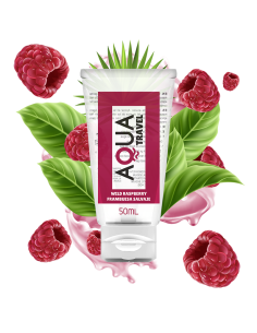 AQUA TRAVEL - LAUKINIŲ AVIEČIŲ SKONIO VANDENS PAGRINDU PAGAMINTAS LUBRIKANTAS - 50 ML