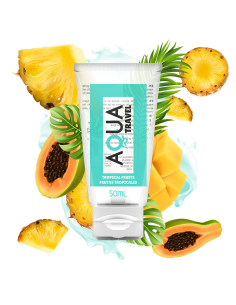 AQUA TRAVEL - VANDENS PAGRINDO LUBRIKANTAS SU TROPIKŲ VAISIŲ SKONIU - 50 ML
