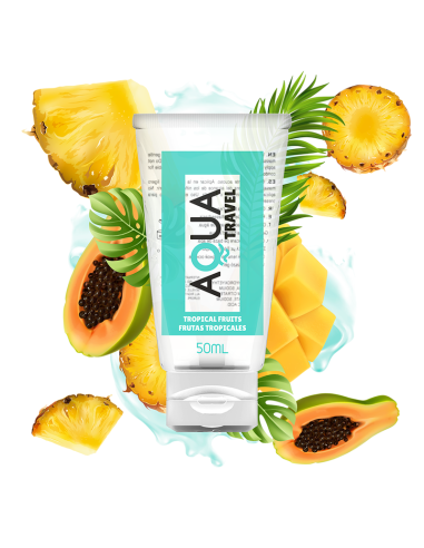 AQUA TRAVEL - VANDENS PAGRINDO LUBRIKANTAS SU TROPIKŲ VAISIŲ SKONIU - 50 ML