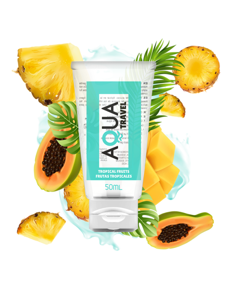AQUA TRAVEL - VANDENS PAGRINDO LUBRIKANTAS SU TROPIKŲ VAISIŲ SKONIU - 50 ML