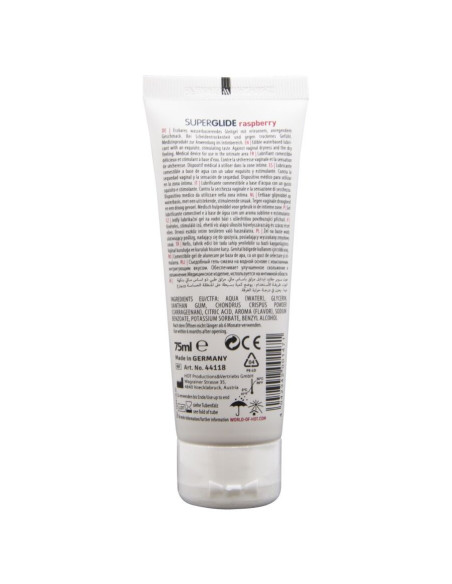 HOT - SUPERGLIDE EDIBLE LUBRICANT WATERBASED RASPBERRY 75 ML