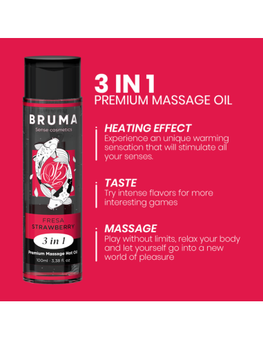 BRUMA - PREMIUM KLASĖS MASAŽINIS HOT BRAŠKIŲ ALIEJUS 3 IN 1 - 100 ML