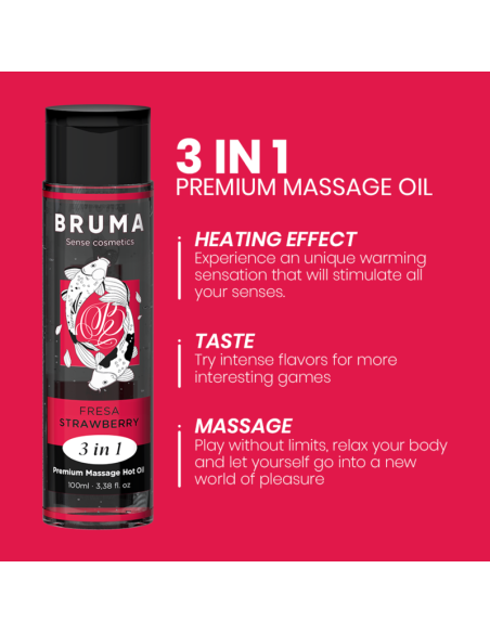 BRUMA - PREMIUM KLASĖS MASAŽINIS HOT BRAŠKIŲ ALIEJUS 3 IN 1 - 100 ML
