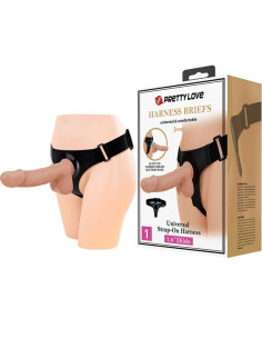 PRETTY LOVE - HARNESS BRIEFS UNIVERSAL HARNESS WITH DILDO JERRY 21.8 CM NATURAL 2