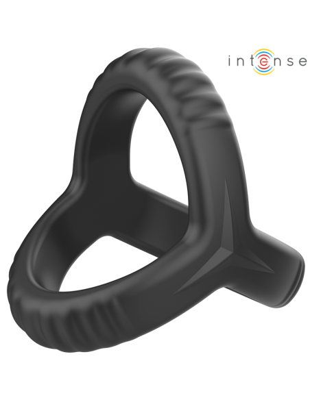 INTENSE - CARSON DVIGUBAS SILIKONINIS VARPOS ŽIEDAS JUODAS, MODELIS 4