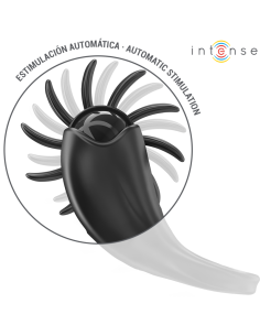 INTENSE - MABEL VIBRUOJAMAS ŽIEDAS 10 VIBRAVIMŲ SU KLITORIO STIMULIATORIUMI, JUODAS 2