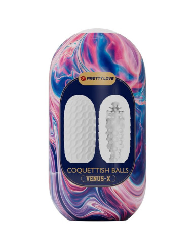 PRETTY LOVE - COQUETTISH BALLS SILICONE MALE MASTURBATOR WHITE