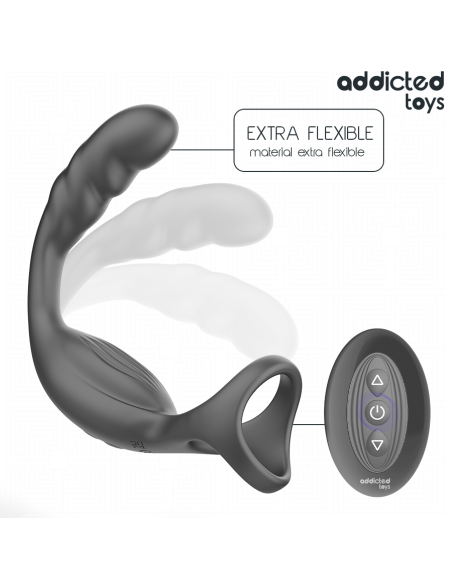 ADDICTED TOYS - DUAL PROSTATIC COCK RING NUOTOLINIO VALDYMO PULTAS