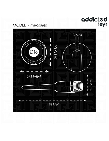 ADDICTED TOYS - ANALINIS VALIKLIS SU UNIVERSALIU ADAPTERIU, MODELIS 1