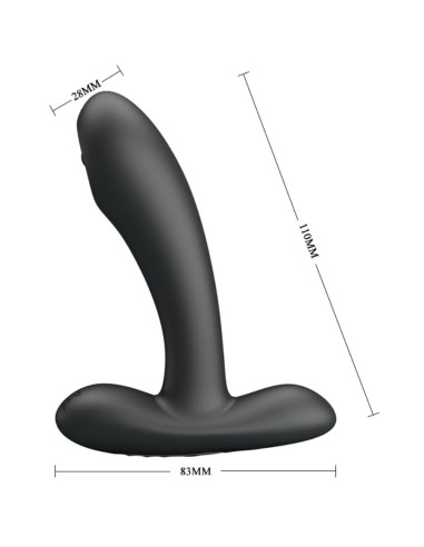 PRETTY LOVE – „Remington“ analinis ir vaginalinis vibruojantis masažuoklis, juodas