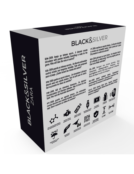BLACKandSILVER - ZARA REMOTE CONTROL STIMULATOR WITH FREE PANTY