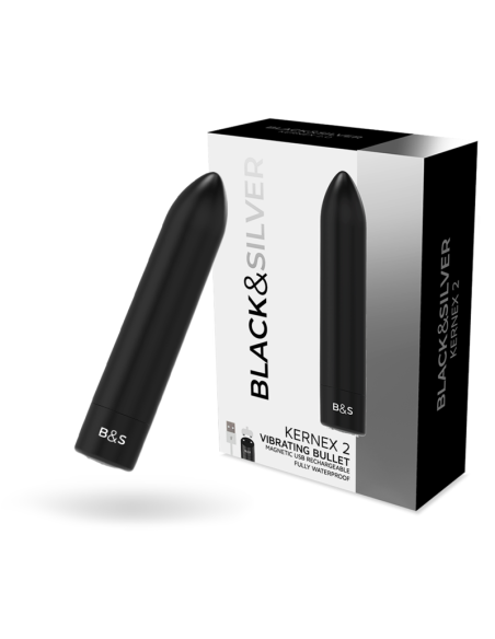 BLACKandSILVER - KERNEX 2 BLACK VIBRATING MAGNETIC BULLET