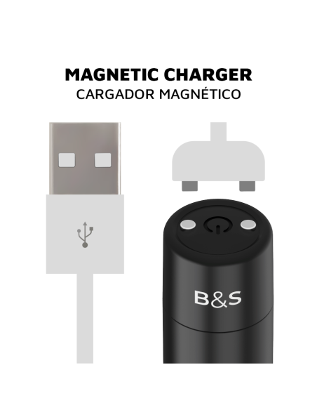 BLACKandSILVER - KERNEX 2 JUODA VIBRUOJANTI MAGNETINĖ KULKA