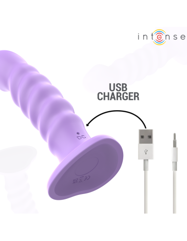 INTENSE - BRENDA VIBRATOR SIZE M SPIRAL DESIGN 10 VIBRATIONS PURPLE REMOTE CONTROL