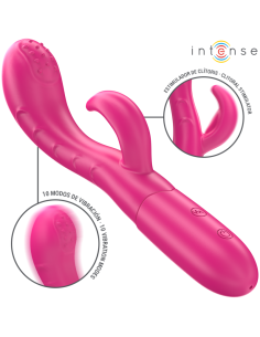 INTENSE - AMARA VIBRATORIUS SU STIMULIACIJUOJAMU LIEŽUVIU, 10 VIBRAVIMŲ, ROŽINIS