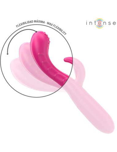 INTENSE - AMARA VIBRATORIUS SU STIMULIACIJUOJAMU LIEŽUVIU, 10 VIBRAVIMŲ, ROŽINIS