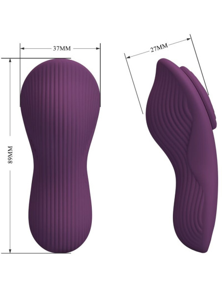 PRETTY LOVE - MANE LAY ON CLITORIS MASSAGER 10 VIBRATIONS REMOTE CONTROL PURPLE