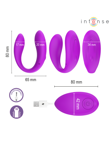 INTENSE - NORA VIBRATING CLAMP STIMULATOR PURPLE