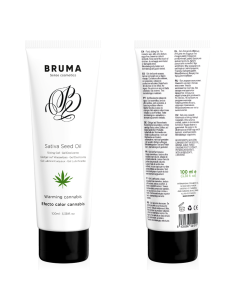 BRUMA - SATIVA SĖKLŲ ALIEJAUS SLIDINGAS GELIS ŠILDANTIS KANAPIŲ SKONIO 100 ML