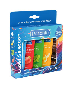 PASANTE - PACK ASSORTED FLAVOR LUBRICANTS 5 UNITS X 15 ML