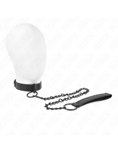 KINK - COLLAR WITH DARK LEASH 65 CM ADJUSTABLE 37-54 CM X 3 CM