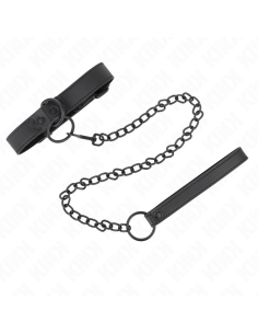 KINK - COLLAR WITH DARK LEASH 65 CM ADJUSTABLE 37-54 CM X 3 CM 2