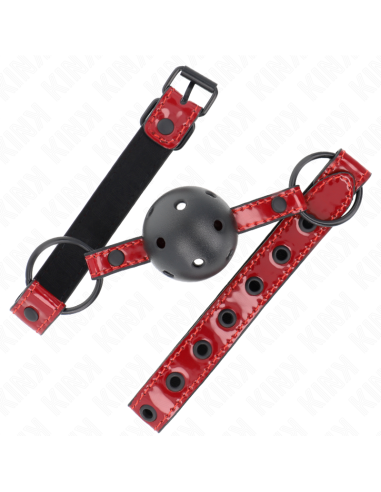 KINK - SHINY LEATHERETTE BALL 4.5 CM GAG 63.5 X 2 CM ADJUSTABLE 41 X 59 CM