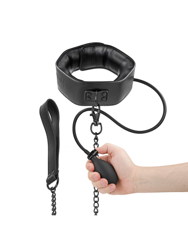 FETISH SUBMISSIVE BONDAGE  - Pripučiamas smaugimo antkaklis su grandine