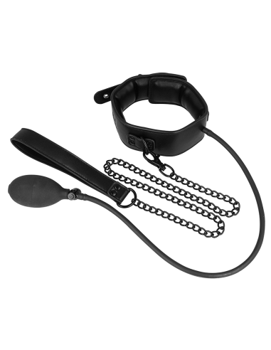 FETISH SUBMISSIVE BONDAGE  - Pripučiamas smaugimo antkaklis su grandine