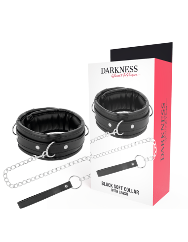DARKNESS - SOFT LEATHER NECKLACE WITH CHAIN