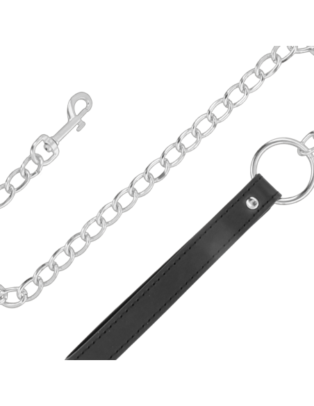 DARKNESS - SOFT LEATHER NECKLACE WITH CHAIN